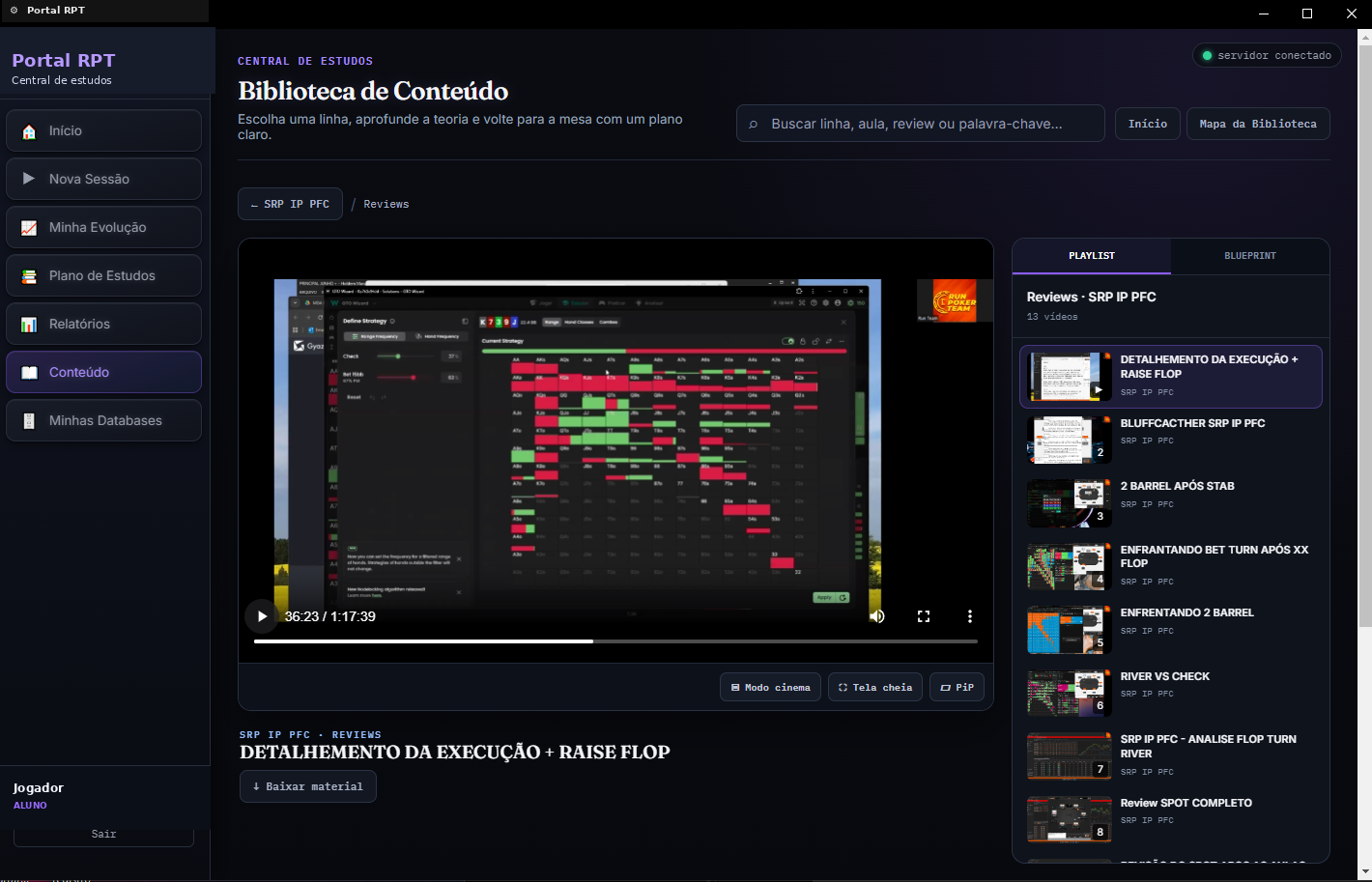 Área de conteúdo do Portal RPT